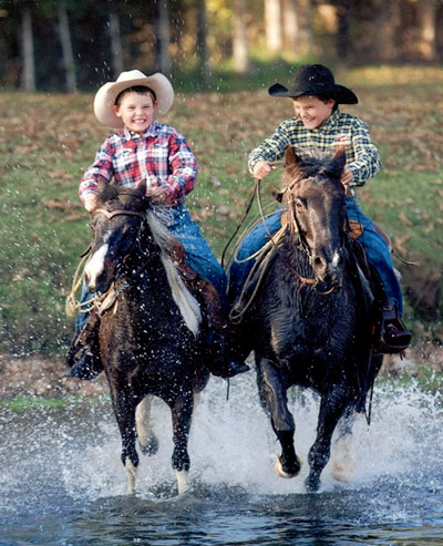 Our boys riding.